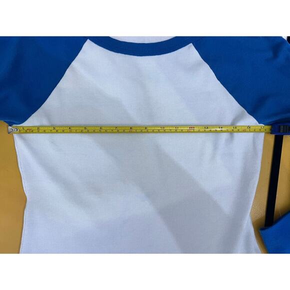 NEW without tag FREE PEOPLE Ribbed Boatneck Baseball Tee - Royal Combo S… - Picture 6 of 7